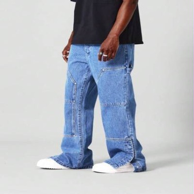 Men's Blue Cargo Denim Jeans